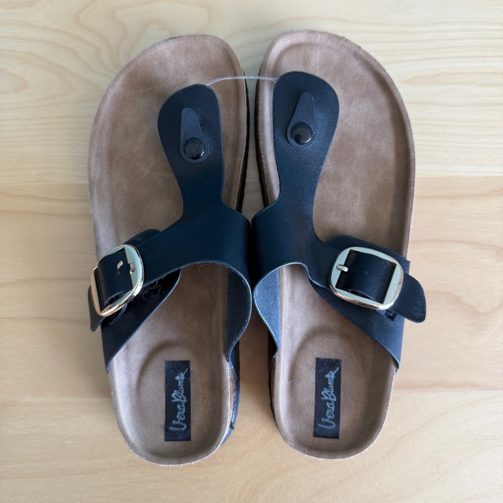 Vera Blum Black Leather Sandals size 39